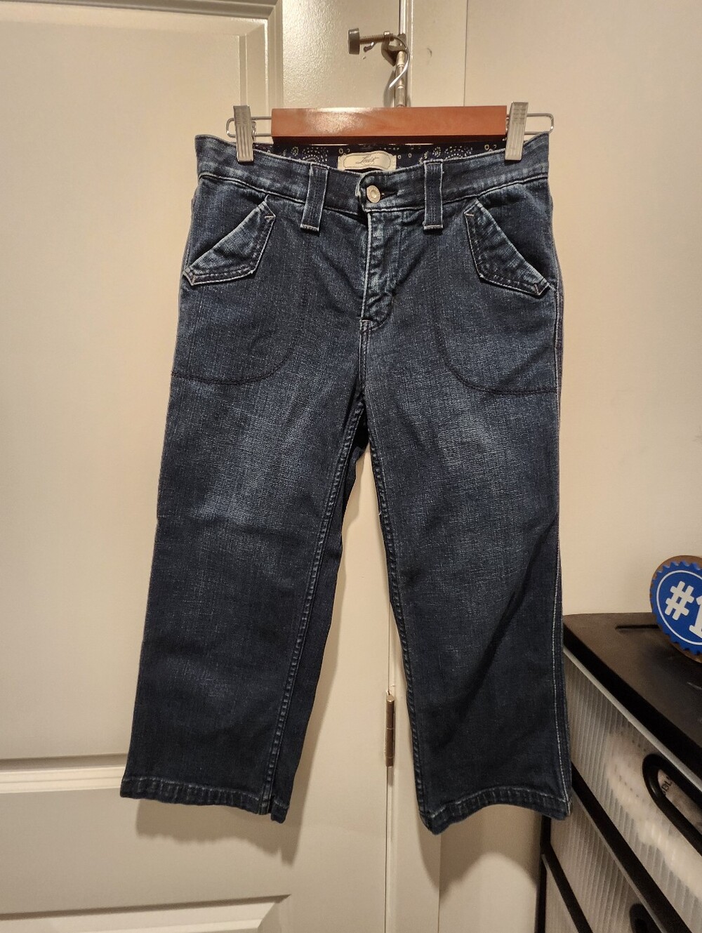 Levi's Women's Relaxed Dark Blue Denim Capris Jeans